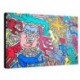 Bild Keith Haring Art. 11 cm 35x50 Kostenloser Transport Druck auf Leinwand das gemalde ist fertig zum aufhangen