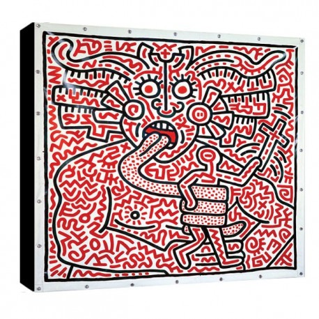 Bild Keith Haring Art. 02 cm 50x50 Kostenloser Transport Druck auf Leinwand das gemalde ist fertig zum aufhangen
