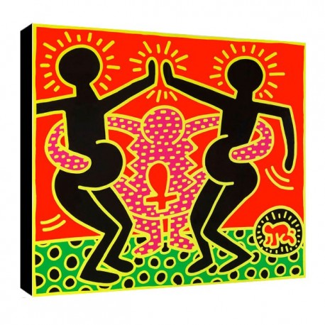Bild Keith Haring Art. 03 cm 35x35 Kostenloser Transport Druck auf Leinwand das gemalde ist fertig zum aufhangen