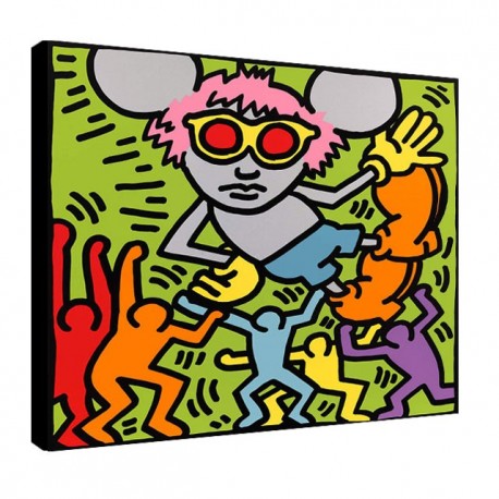 Bild Keith Haring Art. 06 cm 35x35 Kostenloser Transport Druck auf Leinwand das gemalde ist fertig zum aufhangen