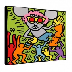 Quadro Keith Haring Art. 06 cm 50x50 Trasporto Gratis intelaiato pronto da appendere Stampa su tela