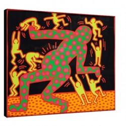 Quadro Keith Haring Art. 07 cm 35x35 Trasporto Gratis intelaiato pronto da appendere Stampa su tela