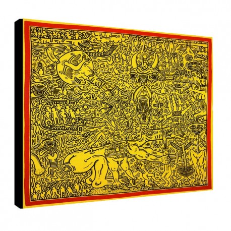 Quadro Keith Haring Art. 08 cm 35x35 Trasporto Gratis intelaiato pronto da appendere Stampa su tela