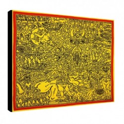 Quadro Keith Haring Art. 08 cm 50x50 Trasporto Gratis intelaiato pronto da appendere Stampa su tela