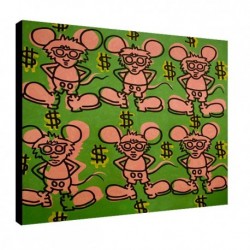 Quadro Keith Haring Art. 09 cm 35x35 Trasporto Gratis intelaiato pronto da appendere Stampa su tela