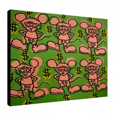 Quadro Keith Haring Art. 09 cm 35x35 Trasporto Gratis intelaiato pronto da appendere Stampa su tela