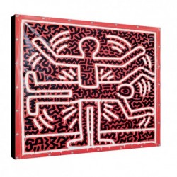 Bild Keith Haring Art. 10 cm 35x35 Kostenloser Transport Druck auf Leinwand das gemalde ist fertig zum aufhangen
