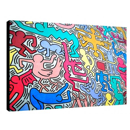 Quadro Keith Haring Art. 11 cm 50x70 Trasporto Gratis intelaiato pronto da appendere Stampa su tela