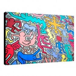 Quadro Keith Haring Art. 11 cm 70x100 Trasporto Gratis intelaiato pronto da appendere Stampa su tela