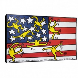 Quadro Keith Haring Art. 18 cm 35x50 Trasporto Gratis intelaiato pronto da appendere Stampa su tela
