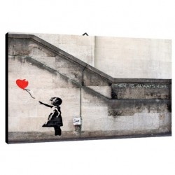 Quadro Banksy Art. 14 cm 50x70 Trasporto Gratis intelaiato pronto da appendere Stampa su tela Canvas