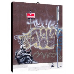 Quadro Banksy Art. 17 cm 35x50 Trasporto Gratis intelaiato pronto da appendere Stampa su tela Canvas