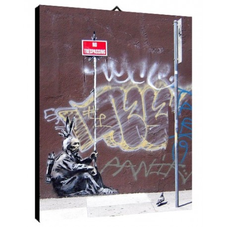 Quadro Banksy Art. 17 cm 35x50 Trasporto Gratis intelaiato pronto da appendere Stampa su tela Canvas