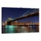 Quadro Ponte di Brooklyn notturno Art. 05 cm 35x50 Arredo  Trasporto Gratis intelaiato pronto da appendere Stampa su tela Canvas