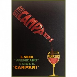 Poster Manifesto Campari Americano Art. 01 cm 35x50 Stampe Falsi d'Autore Affiche Plakat Fine Art