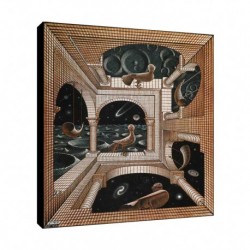 Quadro Escher  Art. 37 cm 35x50 Arredo e Decorazione Trasporto Gratis intelaiato pronto da appendere Stampa su tela Canvas