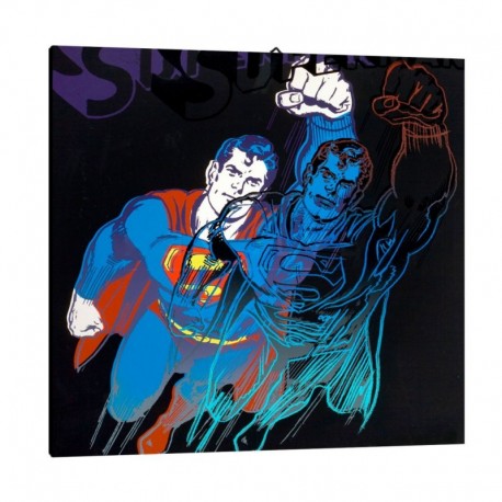 Quadro Warhol Superman Art. 09 cm 70x100 Arredo Trasporto Gratis intelaiato pronto da appendere Stampa su tela Canvas