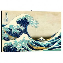 Quadro Hokusai La Grande Onda Art. 11 cm 35x50 Arredo  Trasporto Gratis intelaiato pronto da appendere Stampa su tela Canvas