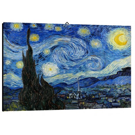 Quadro Van Gogh Cielo Stellato Art. 14 cm 50x70 Arredo  Trasporto Gratis intelaiato pronto da appendere Stampa su tela Canvas