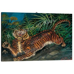 Quadro Ligabue Art. 17 cm 50x70 La Tigre Trasporto Gratis intelaiato pronto da appendere Stampa su tela Canvas
