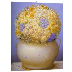Bild Botero Art. 77 cm 35x50 Vaso di fiori Kostenloser Transport Druck auf Leinwand das gemalde ist fertig zum aufhangen
