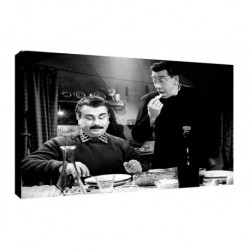 Quadro Mangiaspaghetti Art. 34 Beppone e Don Camillo cm 35x50 Trasporto Gratis intelaiato pronto da appendere Stampa su tela