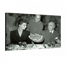 Quadro Mangiaspaghetti Art. 54 Sofia Loren cm 35x50 Trasporto Gratis intelaiato pronto da appendere Stampa su tela Canvas