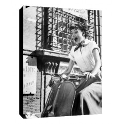 Quadro Cinema Audrey Hepburn art 01 cm 35x50 Vacanze Romane Trasporto Gratis intelaiato pronto da appendere tela Canvas
