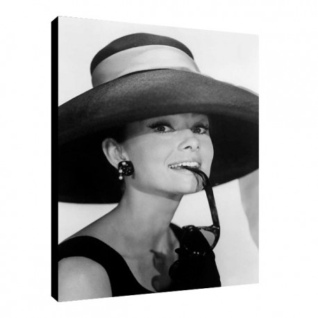 Quadro Cinema Audrey Hepburn art 06 cm 35x50 Vacanze Romane Trasporto Gratis intelaiato pronto da appendere tela Canvas