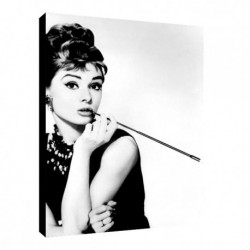 Quadro Cinema Audrey Hepburn art 07 cm 35x50 Vacanze Romane Trasporto Gratis intelaiato pronto da appendere tela Canvas