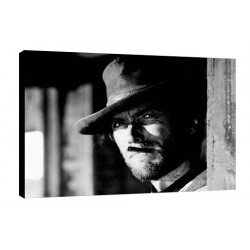 Quadro Cinema Clint Eastwood art 03 cm 35x50 Trasporto Gratis intelaiato pronto da appendere Stampa su tela Canvas
