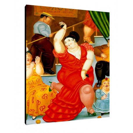 Quadro Botero Art. 06 cm 70x100 Flamenco Trasporto Gratis intelaiato pronto da appendere Stampa su tela Canvas