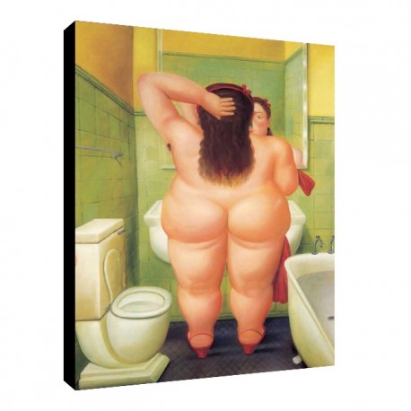 Quadro Botero Art. 09 cm 70x100 Donna allo specchio Trasporto Gratis intelaiato pronto da appendere su tela Canvas