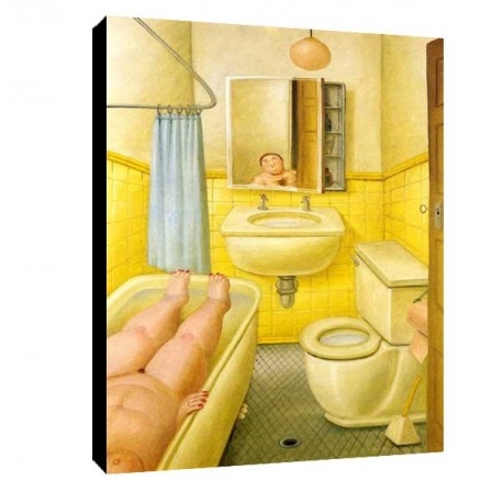 Quadro Botero Art. 10 cm 50x70 Il bagno Trasporto Gratis intelaiato pronto da appendere Stampa su tela Canvas
