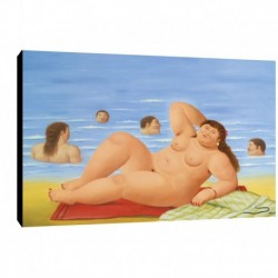Quadro Botero Art. 51 cm 35x50 Donna al mare Trasporto Gratis intelaiato pronto da appendere Stampa su tela Canvas