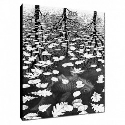 Quadro Escher Art. 10 cm 50x70 Trasporto Gratis intelaiato pronto da appendere Stampa su tela Canvas