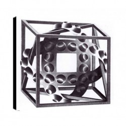 Quadro Escher Art. 13 cm 50x70 Trasporto Gratis intelaiato pronto da appendere Stampa su tela Canvas