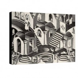 Quadro Escher Art. 14 cm 35x35 Trasporto Gratis intelaiato pronto da appendere Stampa su tela Canvas