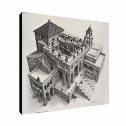 Quadro Escher Art. 19 cm 35x50 Trasporto Gratis intelaiato pronto da appendere Stampa su tela Canvas