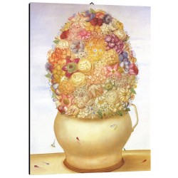 Quadro Botero Art. 86 cm 35x50 Vaso di fiori Trasporto Gratis intelaiato pronto da appendere Stampa su tela Canvas