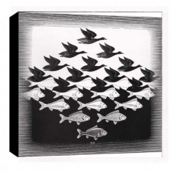 Bild Escher Art. 38 cm 35x35 Kostenloser Transport Druck auf Leinwand das gemalde ist fertig zum aufhangen