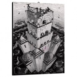 Bild Escher Art. 62 cm 35x35 Kostenloser Transport Druck auf Leinwand das gemalde ist fertig zum aufhangen