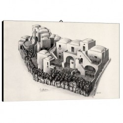 Bild Escher Art. 64 cm 35x35 Kostenloser Transport Druck auf Leinwand das gemalde ist fertig zum aufhangen
