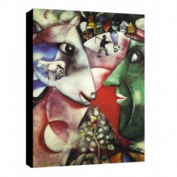 Quadro Chagall Art. 10 cm 35x50 Trasporto Gratis intelaiato pronto da appendere Stampa su tela Canvas