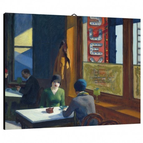 Quadro Hopper Art. 10 cm 35x50 Trasporto Gratis intelaiato pronto da appendere Stampa su tela Canvas
