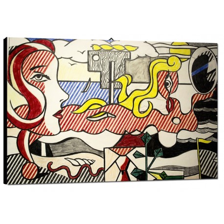 Bild Lichtenstein Art. 03 cm 35x50 Kostenloser Transport Druck auf Leinwand das gemalde ist fertig zum aufhangen