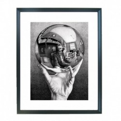 Quadro Escher cod. 06  cm. 40x50 pronto da appendere con passepartout  comprensivo di cornice, gancio e plexiglass