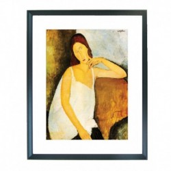 Quadro Modigliani cod. 05  cm. 40x50 pronto da appendere con passepartout  comprensivo di cornice, gancio e plexiglass
