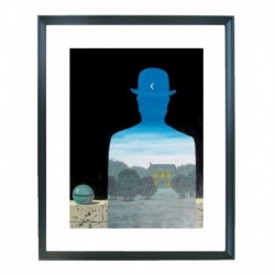 Quadro Magritte cod. 30  cm. 40x50 pronto da appendere con passepartout  comprensivo di cornice, gancio e plexiglass