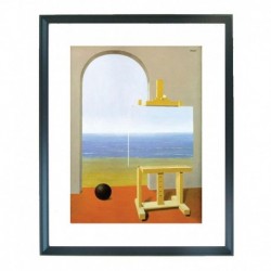 Quadro Magritte cod. 40  cm. 40x50 pronto da appendere con passepartout  comprensivo di cornice, gancio e plexiglass